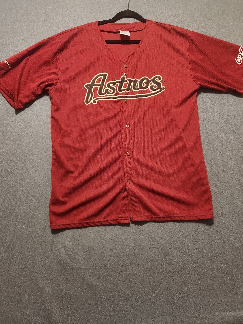 Houston Astros Size XL Red Coca-Cola Promotional Jersey Y2K
